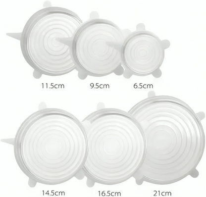 Stretchy Food Saviour Lids - 6 pack
